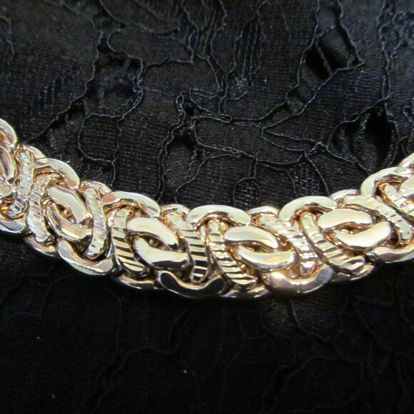 MODA AL MASSIMO 18K yellow Gold over Bronze Arezzo Byzantine 18" Necklace JTV - Picture 6 of 16